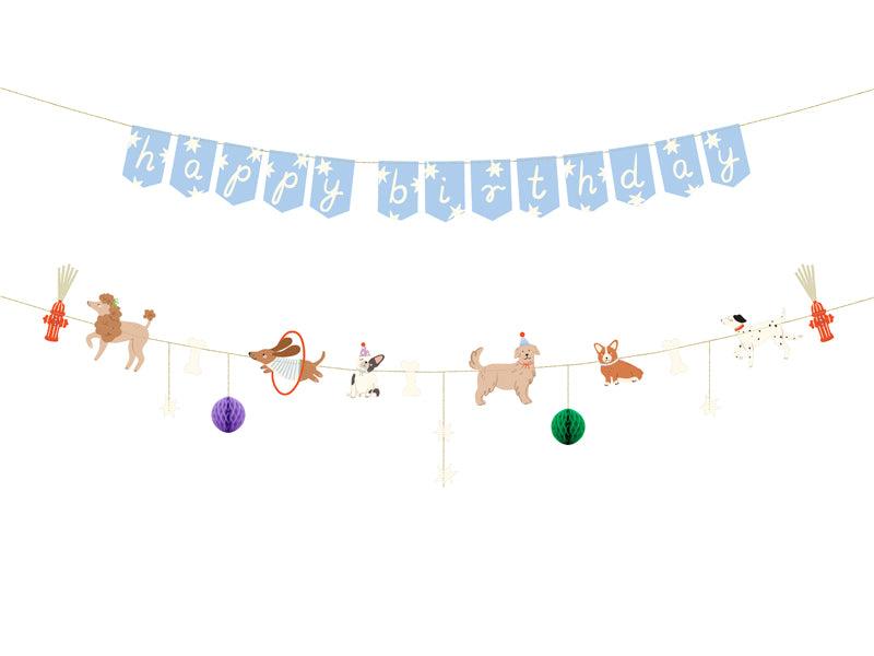 Banner Happy Birthday Hunde, 210 cm, mix - FeierGlanz